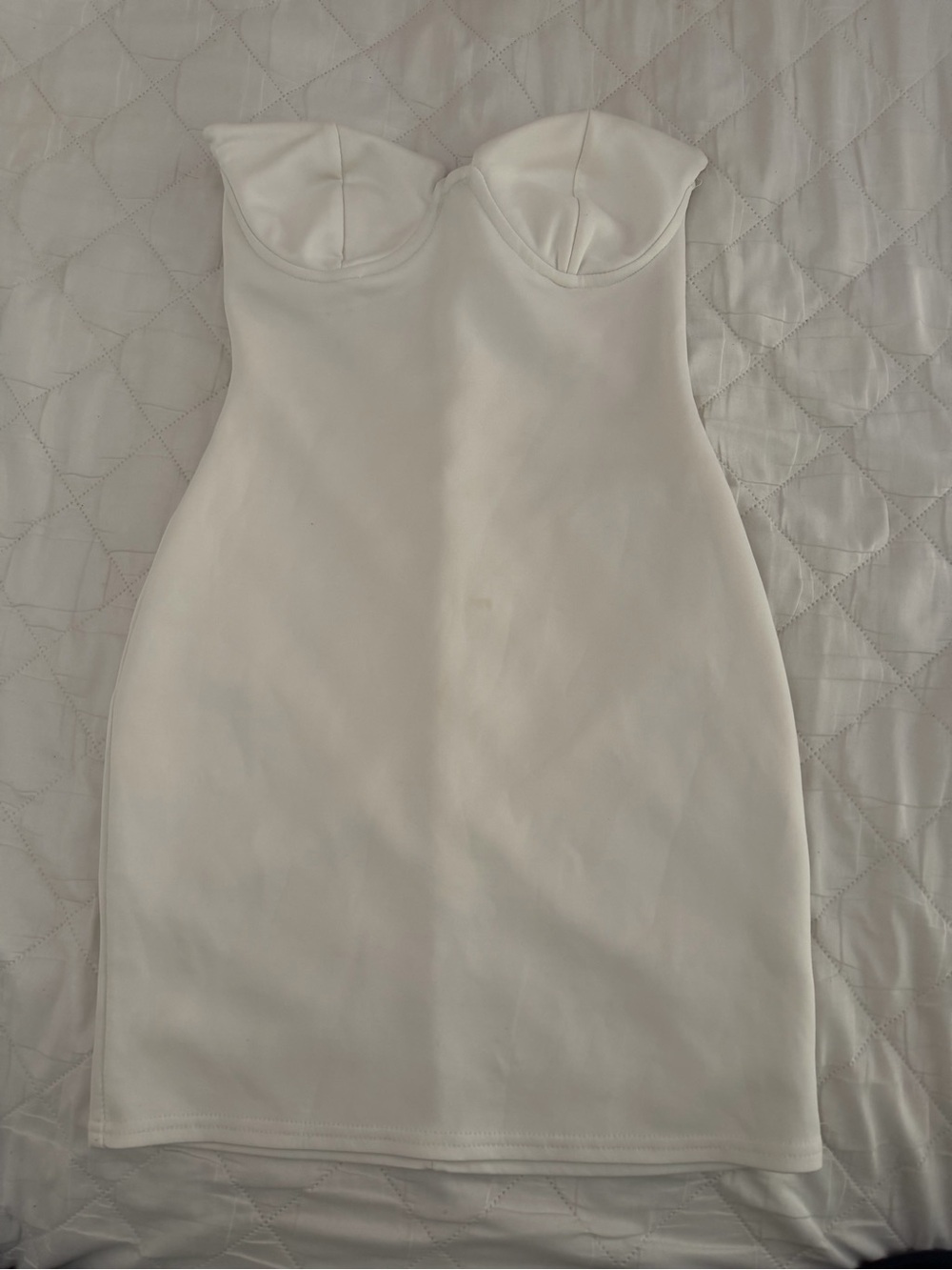 PrettyLittleThing White Bandeau Bodycon Mini Dress
